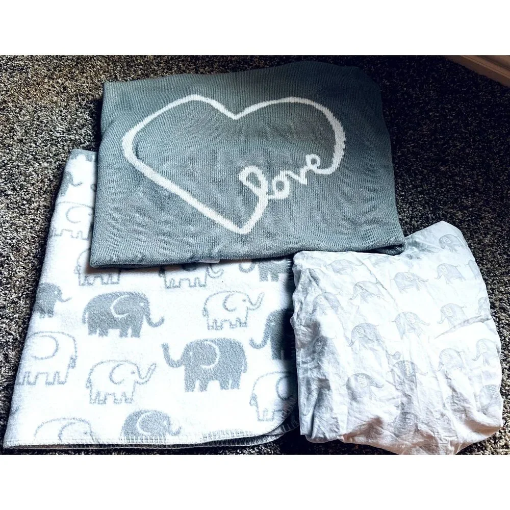 Pottery Barn Baby Crib Set, Elephants